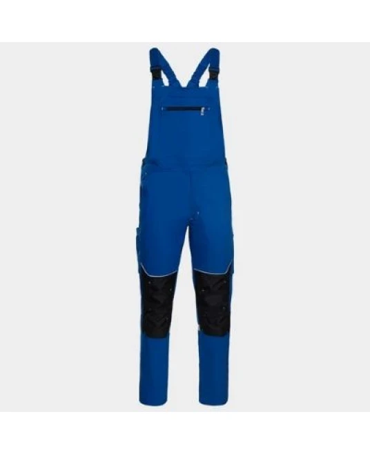 Salopeta cu pieptar bumbac si elastan, 270g/m2, albastru-negru