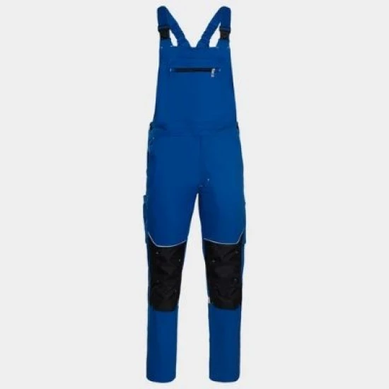 Salopeta cu pieptar bumbac si elastan, 270g/m2, albastru-negru