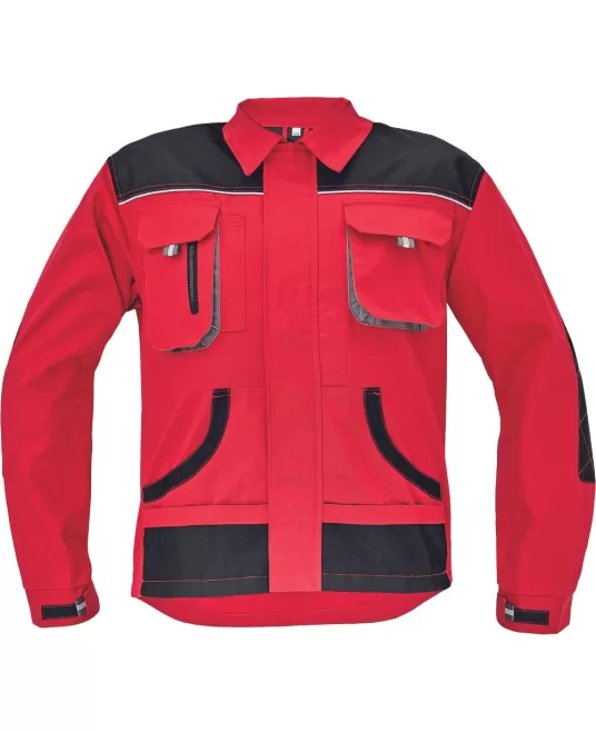 Jacheta de lucru Carl, tercot 235g/mp, rosu / negru