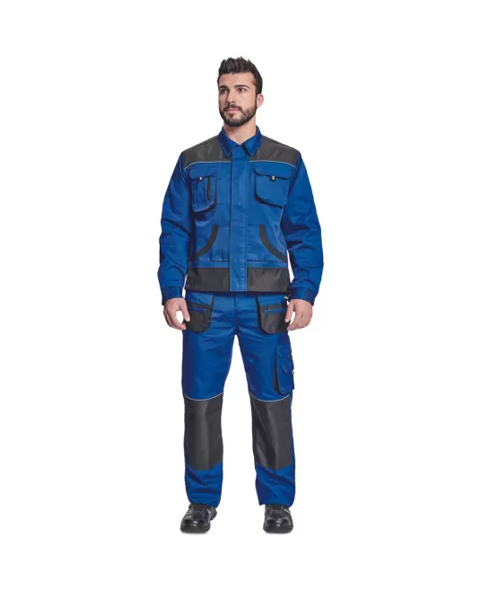 Jacheta de lucru Carl, tercot 235g/mp, albastru royal / negru