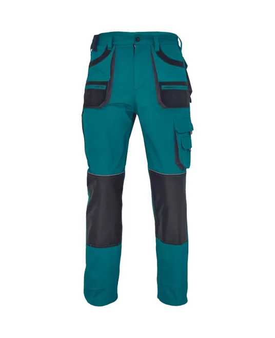 Pantaloni de lucru Carl, tercot 235g/mp, verde / negru Pantaloni de lucru Carl, tercot 235g/mp, verde / negru