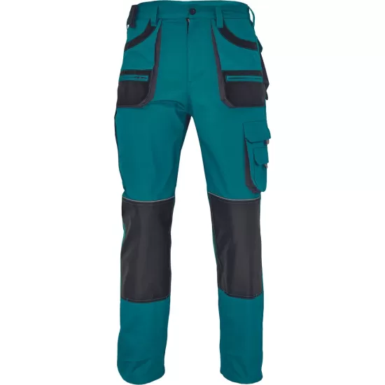 Pantaloni de lucru Carl, tercot 235g/mp, verde / negru Pantaloni de lucru Carl, tercot 235g/mp, verde / negru