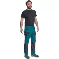Pantaloni de lucru Carl, tercot 235g/mp, verde / negru