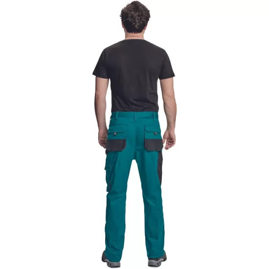 Pantaloni de lucru Carl, tercot 235g/mp, verde / negru Pantaloni de lucru Carl, tercot 235g/mp, verde / negru