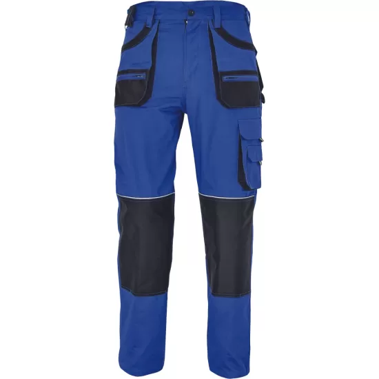 Pantaloni de lucru Carl, tercot 235g/mp, albastru royal / negru Pantaloni de lucru Carl, tercot 235g/mp, albastru royal / negru