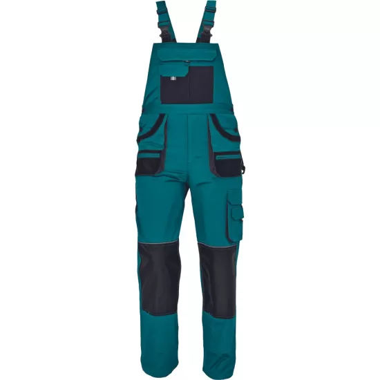 Salopeta cu pieptar Carl, tercot 235g/mp, verde / negru