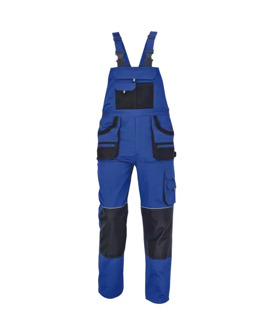 Salopeta cu pieptar Carl, tercot 235g/mp, albastru royal / negru Salopeta cu pieptar Carl, tercot 235g/mp, albastru royal / negru