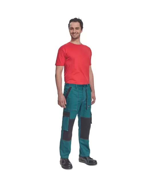 Pantaloni de lucru vara Max , bumbac 200g/mp, verde / negru Pantaloni de lucru vara Max , bumbac 200g/mp, verde / negru