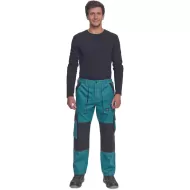 Pantaloni de lucru vara Max, bumbac 200g/mp, albastru petrol / negru