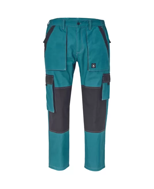Pantaloni de lucru vara Max, bumbac 200g/mp, albastru petrol / negru Pantaloni de lucru vara Max, bumbac 200g/mp, albastru petrol / negru