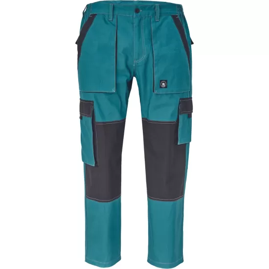 Pantaloni de lucru vara Max, bumbac 200g/mp, albastru petrol / negru Pantaloni de lucru vara Max, bumbac 200g/mp, albastru petrol / negru