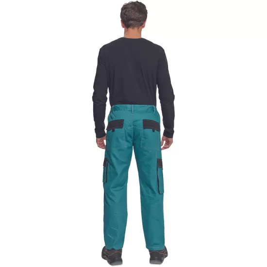 Pantaloni de lucru vara Max, bumbac 200g/mp, albastru petrol / negru Pantaloni de lucru vara Max, bumbac 200g/mp, albastru petrol / negru