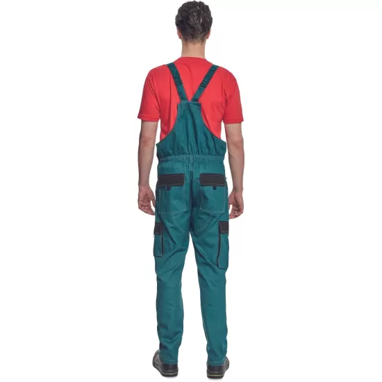 Salopeta de lucru vara Max, bumbac 200g/mp, verde negru Salopeta de lucru vara Max, bumbac 200g/mp, verde negru