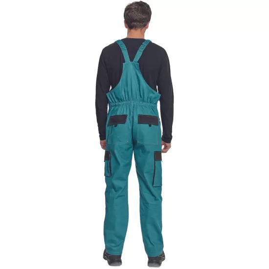 Salopeta de lucru vara Max, bumbac 200g/mp, albastru petrol / negru Salopeta de lucru vara Max, bumbac 200g/mp, albastru petrol / negru