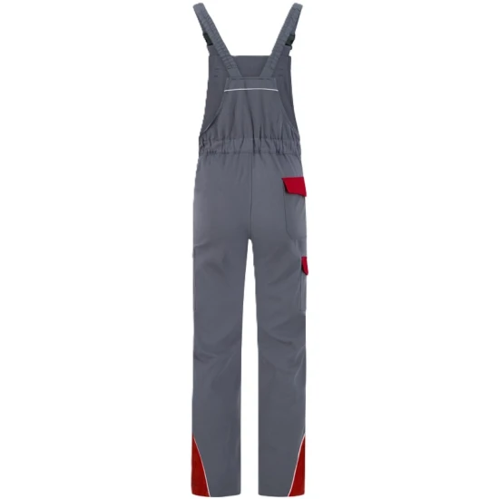 Salopeta cu pieptar Ares bumbac,gri cu rosu