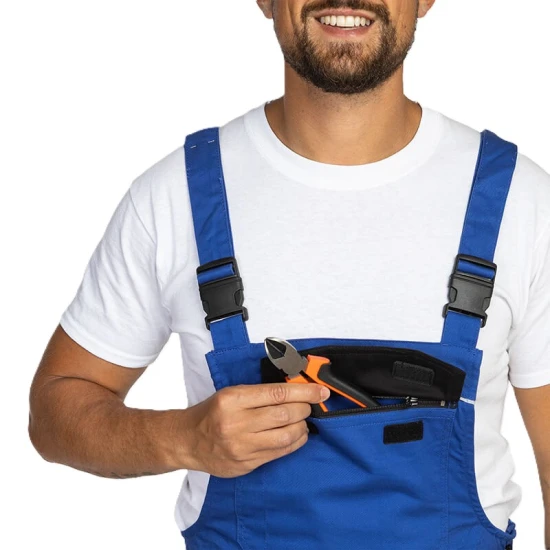 Salopeta cu pieptar Ares bumbac, 240g/m2, verde cu negru