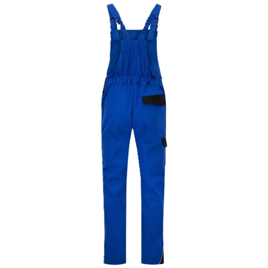 Salopeta cu pieptar Ares bumbac, 240g/m2,  albastru cu negru