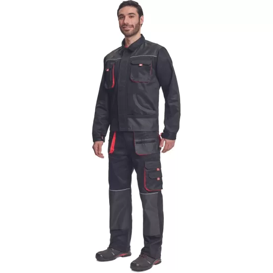 Jacheta de lucru din bumbac, Hans, 235g/mp, negru / gri antracit Jacheta de lucru din bumbac, Hans, 235g/mp, negru / gri antracit