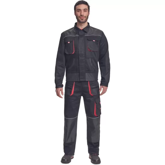 Jacheta de lucru din bumbac, Hans, 235g/mp, negru / gri antracit Jacheta de lucru din bumbac, Hans, 235g/mp, negru / gri antracit