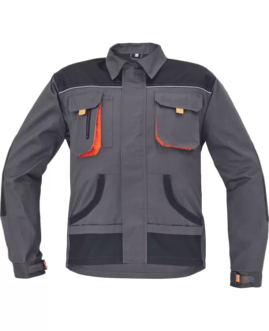 Jacheta de lucru bumbac Hans, 235g/mp, gri / gri antracit