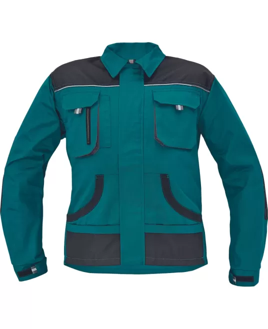 Jacheta de lucru din bumbac, Hans, 235g/mp, verde / antracit