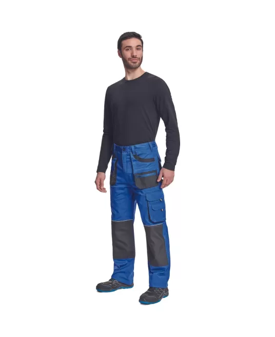 Pantaloni de lucru bumbac, Hans, 235g/mp, albastru / gri antracit