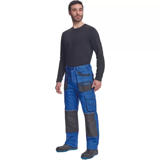 Pantaloni de lucru bumbac, Hans, 235g/mp, albastru / gri antracit Pantaloni de lucru bumbac, Hans, 235g/mp, albastru / gri antracit
