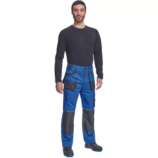 Pantaloni de lucru bumbac, Hans, 235g/mp, albastru / gri antracit Pantaloni de lucru bumbac, Hans, 235g/mp, albastru / gri antracit