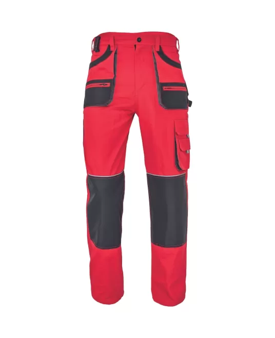 Pantaloni de lucru  bumbac, Hans, 235g/mp, rosu / gri antracit Pantaloni de lucru  bumbac, Hans, 235g/mp, rosu / gri antracit