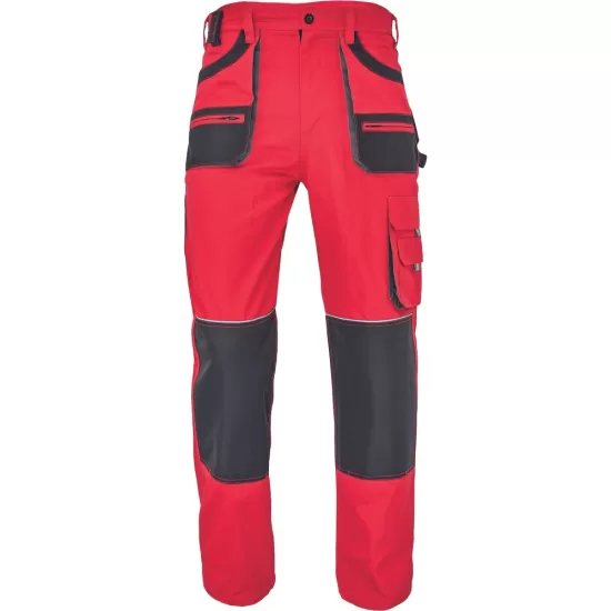 Pantaloni de lucru bumbac, Hans, 235g/mp, rosu / gri antracit Pantaloni de lucru bumbac, Hans, 235g/mp, rosu / gri antracit