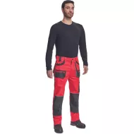Pantaloni de lucru  bumbac, Hans, 235g/mp, rosu / gri antracit Pantaloni de lucru  bumbac, Hans, 235g/mp, rosu / gri antracit