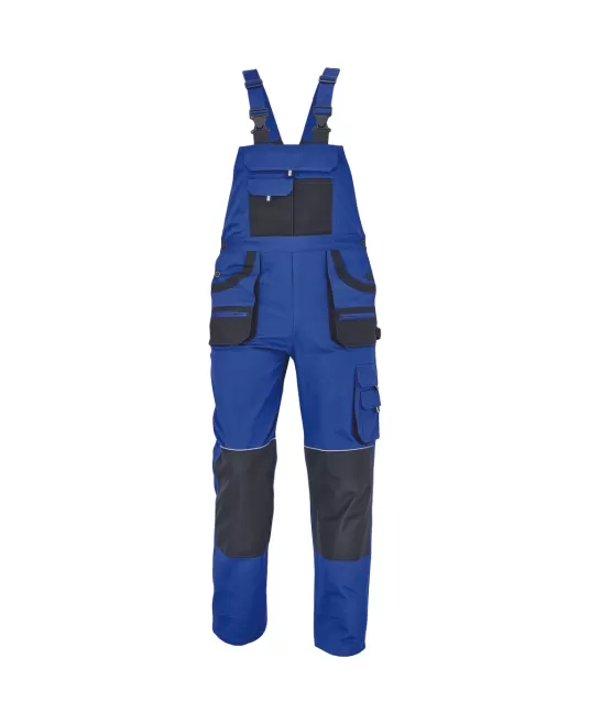 Salopeta cu pieptar din bumbac, Hans, 235g/mp, albastru / gri antracit Salopeta cu pieptar din bumbac, Hans, 235g/mp, albastru / gri antracit