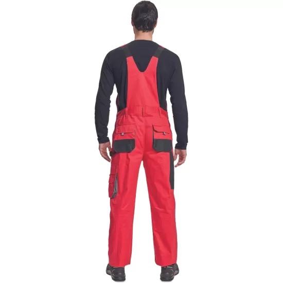 Salopeta cu pieptar Carl, tercot 235g/mp, rosu / negru Salopeta cu pieptar Carl, tercot 235g/mp, rosu / negru