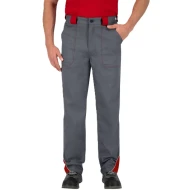 Pantaloni de lucru Ares bumbac, gri cu rosu