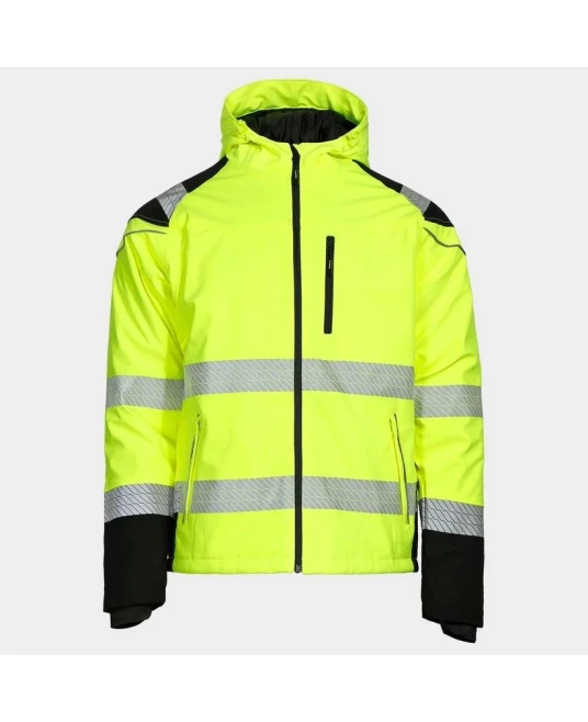 Jacheta softshell de iarna HiVis, galben-negru