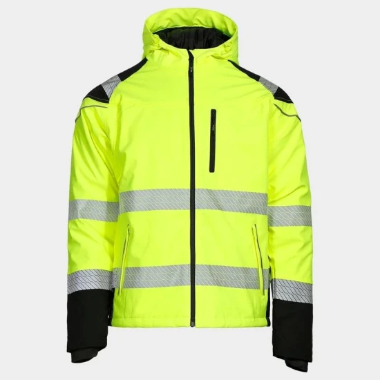 Jacheta softshell de iarna HiVis, galben-negru