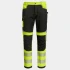 Pantaloni softshell HiVis hidrofug, galben-negru