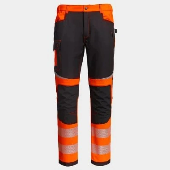 Pantaloni softshell HiVis hidrofug, portocaliu-negru