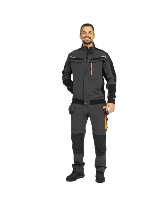 Pantaloni de lucru premium stretch Vektor, 10% elastan, gri