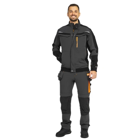 Pantaloni de lucru premium stretch Vektor, 10% elastan, gri