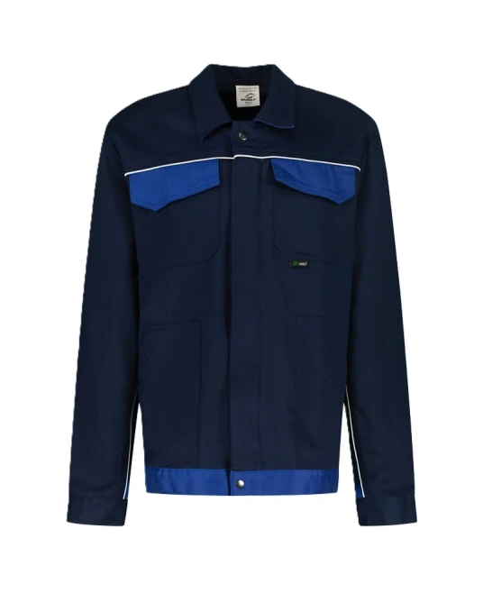 Jacheta de lucru Ares bumbac, 240g/m2, bleumarin si albastru