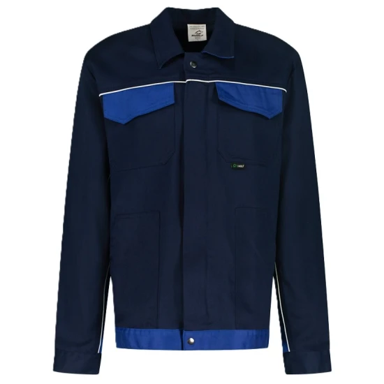 Jacheta de lucru Ares bumbac, 240g/m2, bleumarin si albastru