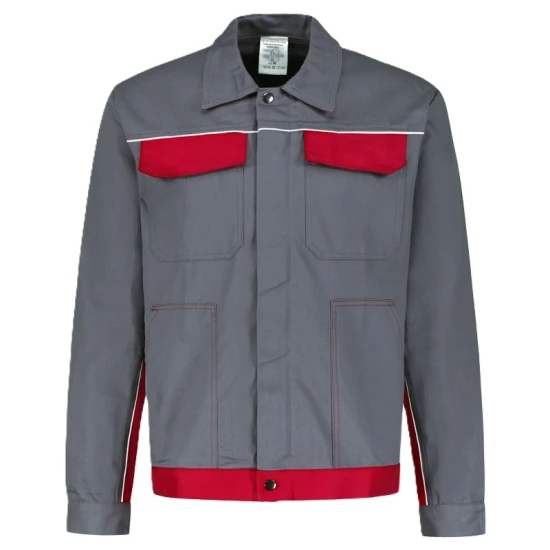 Jacheta de lucru Ares bumbac, 240g/m2, gri-rosu
