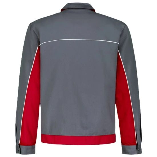 Jacheta de lucru Ares bumbac, 240g/m2, gri-rosu
