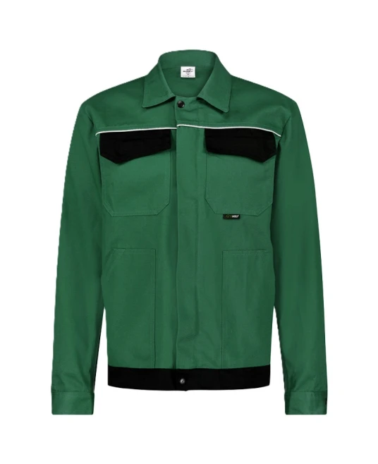 Jacheta de lucru Ares bumbac, 240g/m2, verde cu negru