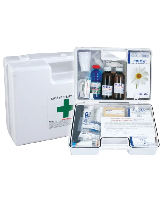 Trusa sanitara prim ajutor detasabila cu suport de perete avizata MS Trusa sanitara prim ajutor detasabila cu suport de perete avizata MS