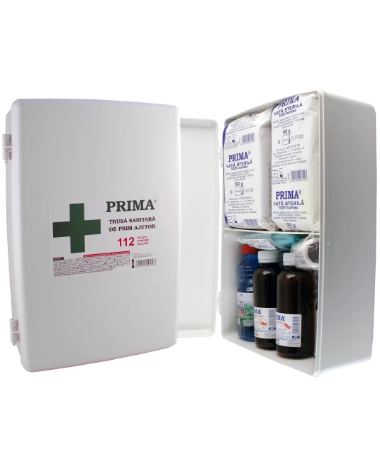 Trusa sanitara prim ajutor nedetasabila pe perete avizata MS Trusa sanitara prim ajutor nedetasabila pe perete avizata MS