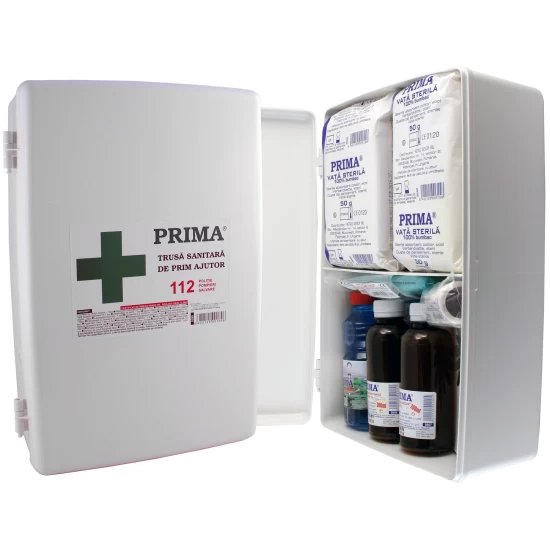 Trusa sanitara prim ajutor nedetasabila pe perete avizata MS Trusa sanitara prim ajutor nedetasabila pe perete avizata MS