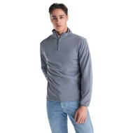 Fleece unisex cu fermoar scurt, 155 g/m2, gri plumb