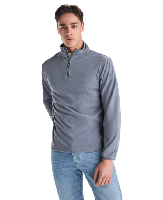 Fleece unisex cu fermoar scurt, 155 g/m2, gri plumb